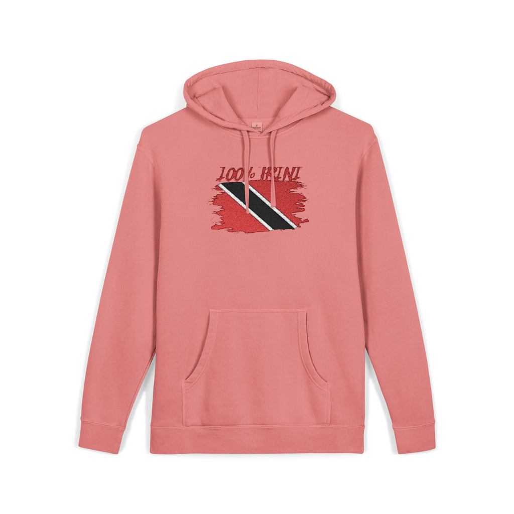 Trinidad Flag Distressed Hoodie — Vintage Pigment-Dyed Pullover