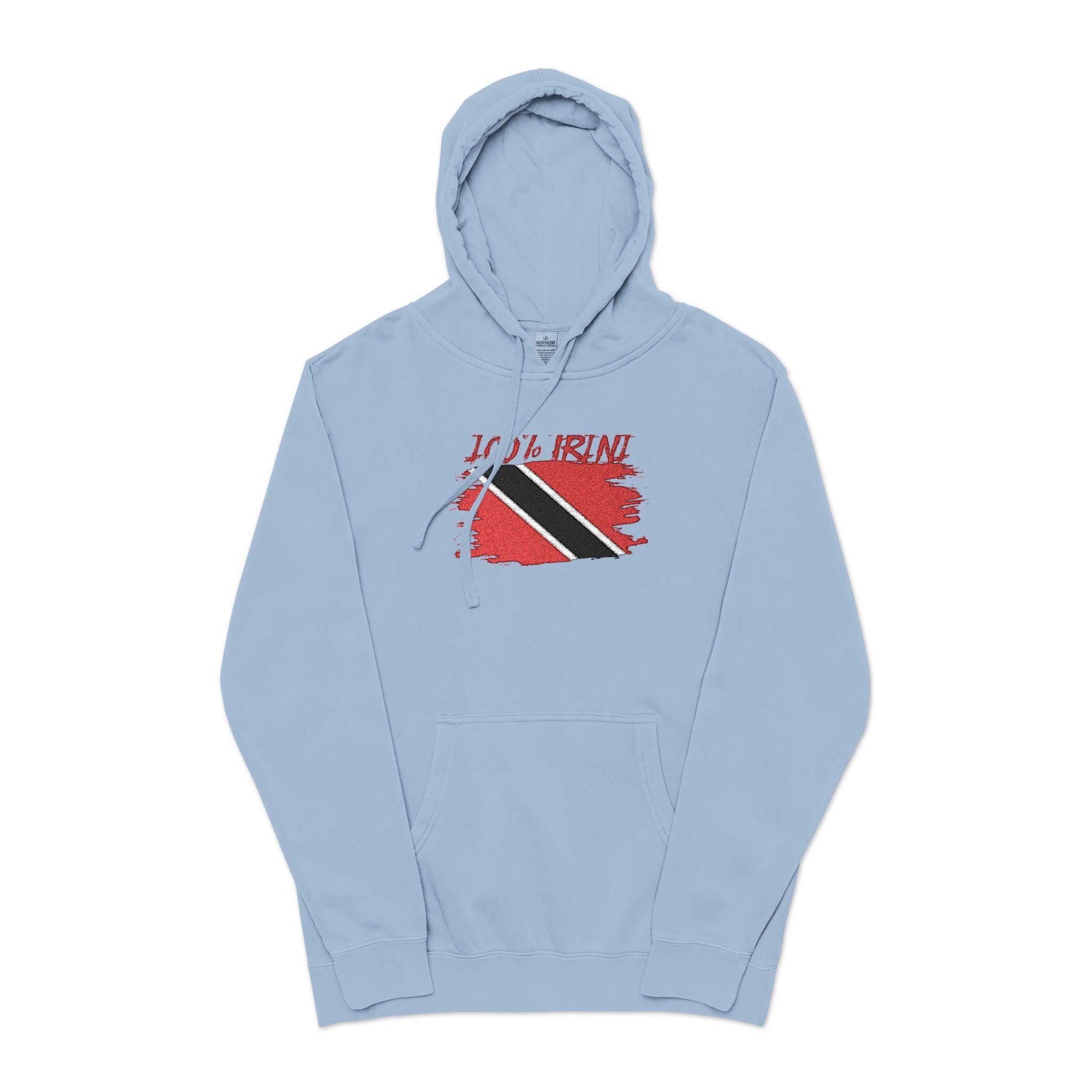 Trinidad Flag Distressed Hoodie — Vintage Pigment-Dyed Pullover