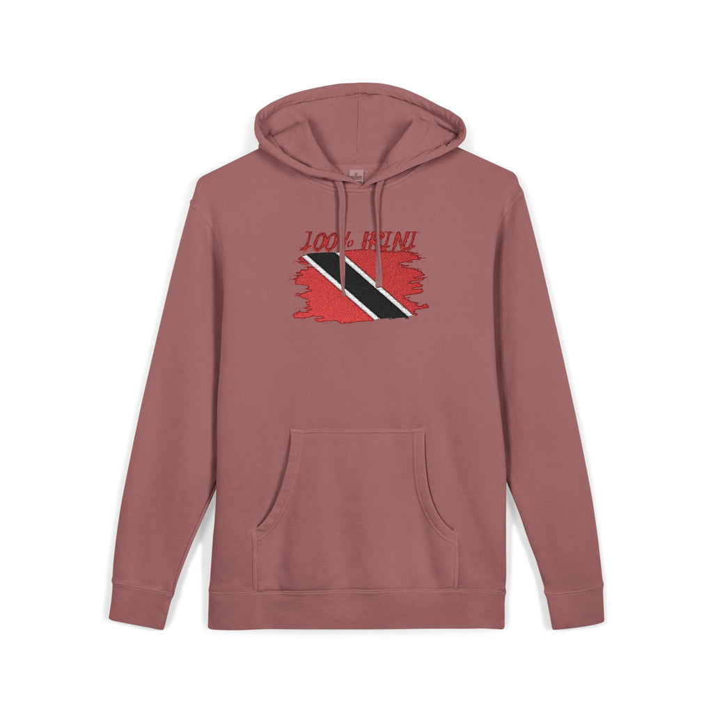 Trinidad Flag Distressed Hoodie — Vintage Pigment-Dyed Pullover