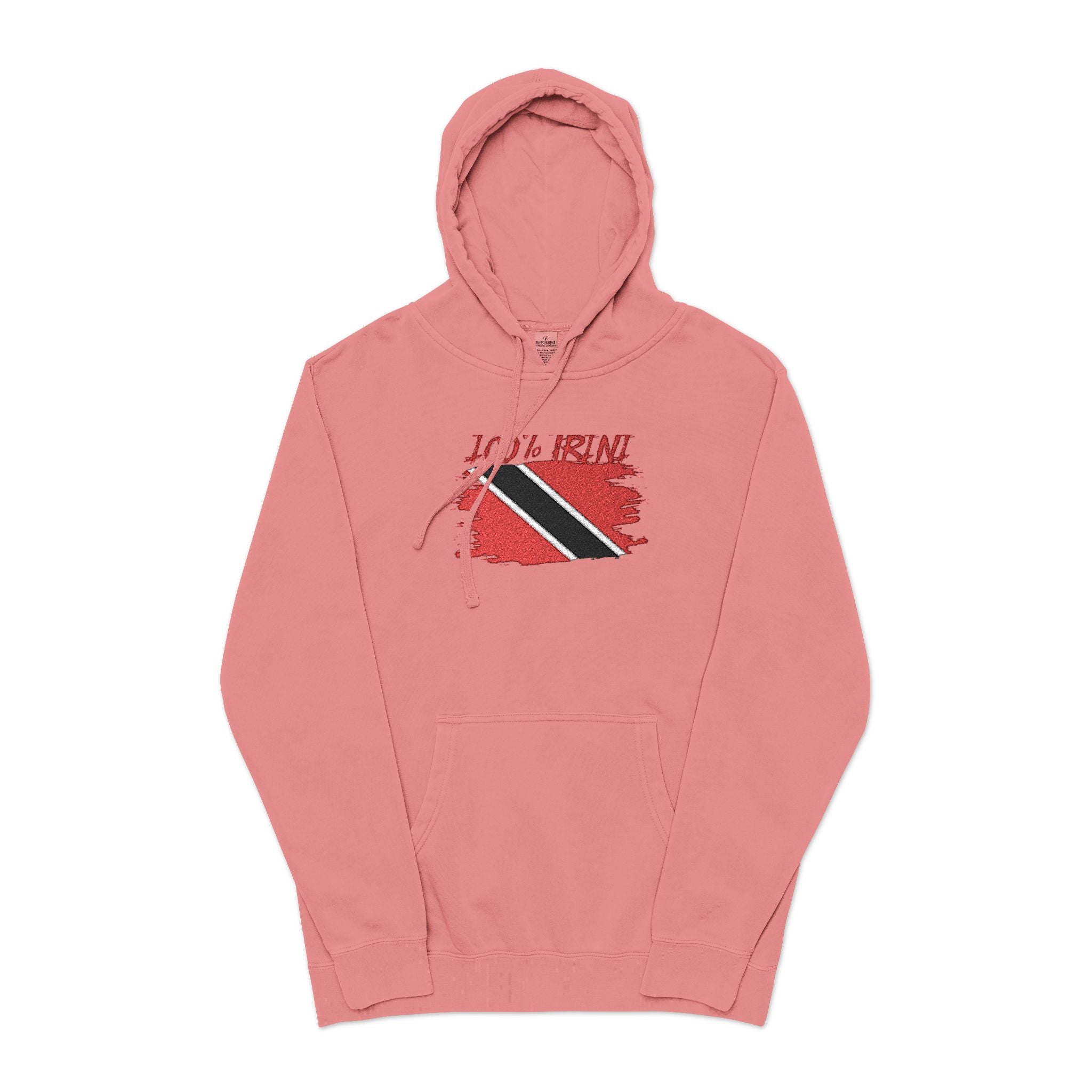 Trinidad Flag Distressed Hoodie — Vintage Pigment-Dyed Pullover