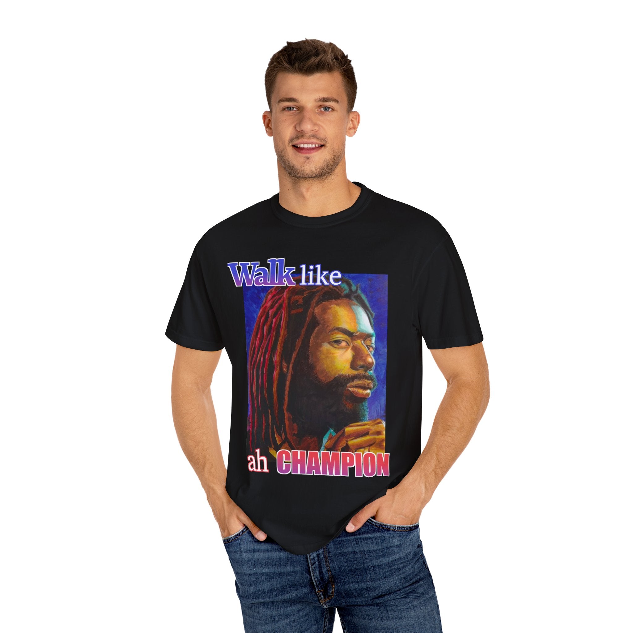 Walk like ah Champion with this Buju Banton T Shirt