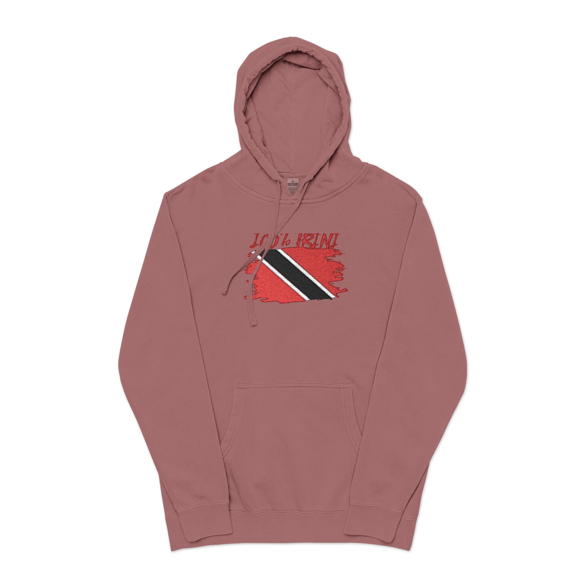 Trinidad Flag Distressed Hoodie — Vintage Pigment-Dyed Pullover