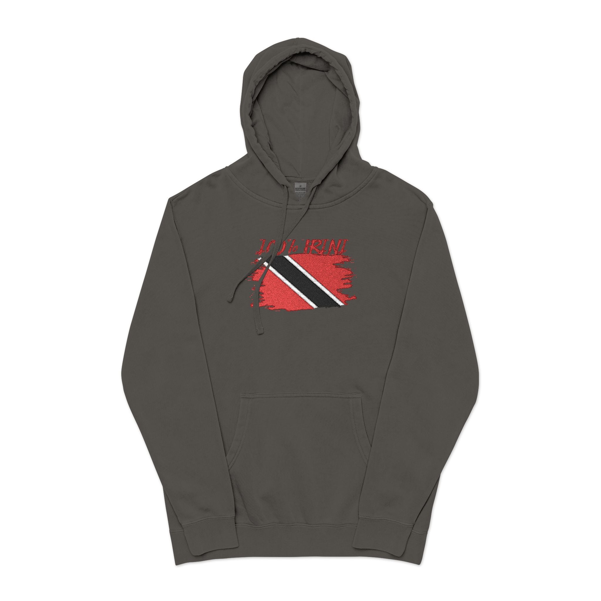Trinidad Flag Distressed Hoodie — Vintage Pigment-Dyed Pullover