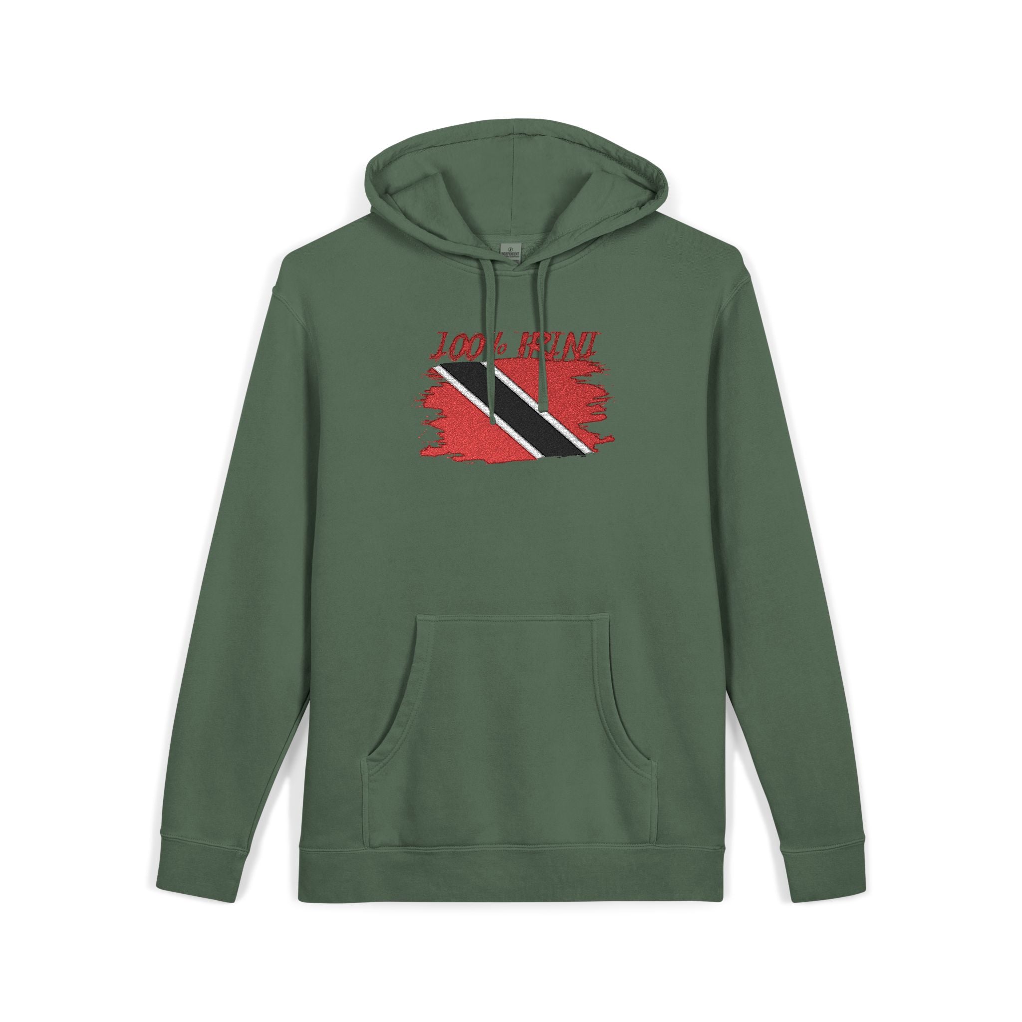 Trinidad Flag Distressed Hoodie — Vintage Pigment-Dyed Pullover