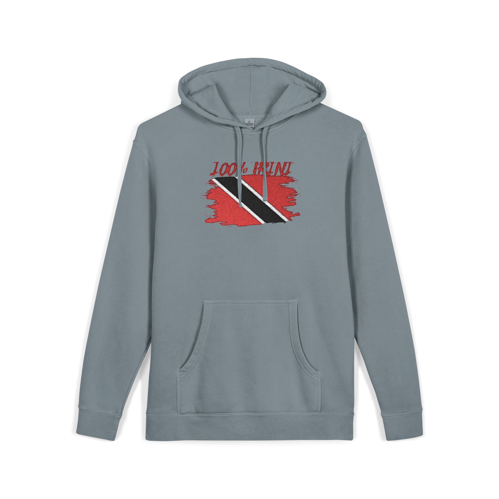 Trinidad Flag Distressed Hoodie — Vintage Pigment-Dyed Pullover