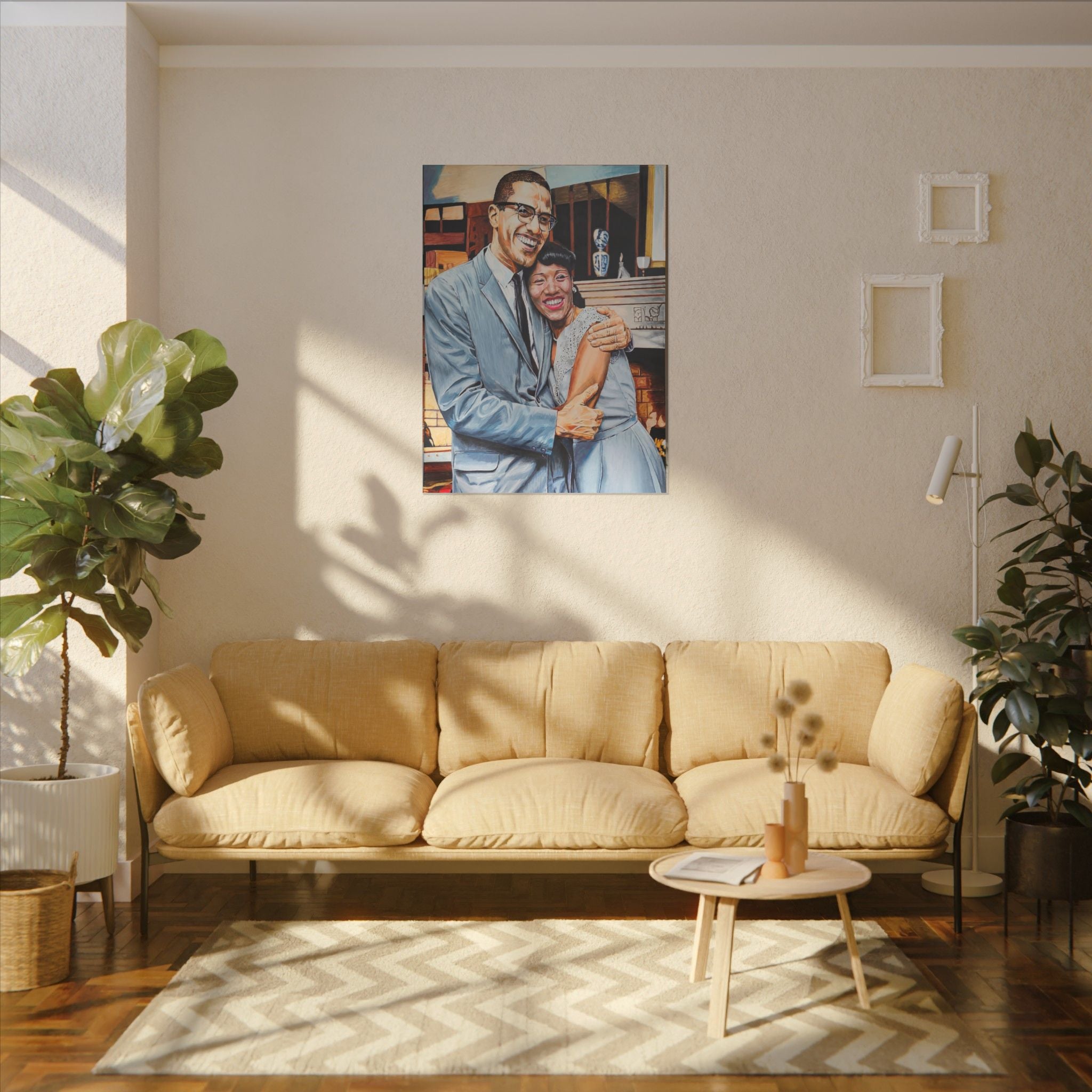 Malcolm X and Betty Shabazz print 36"x48"