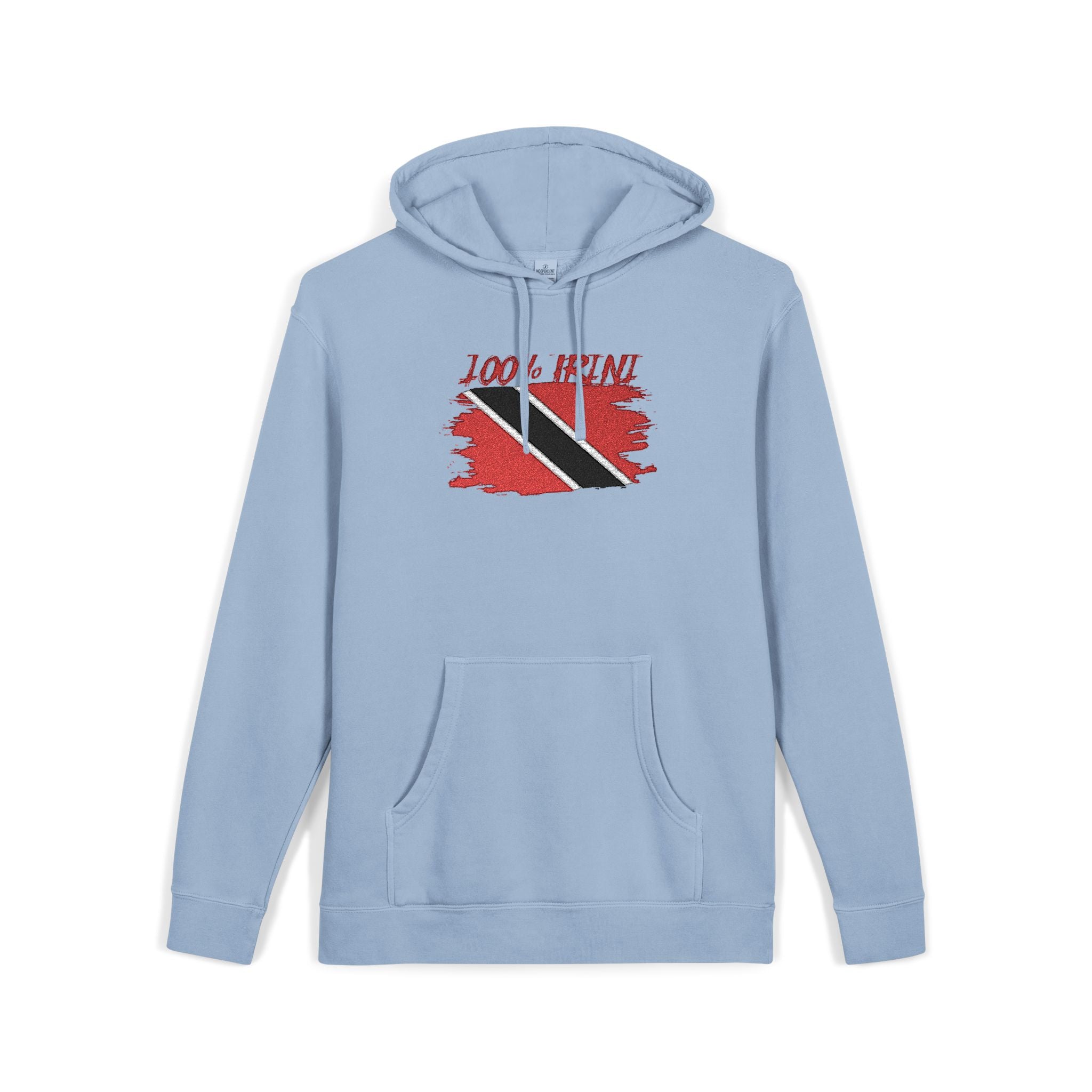 Trinidad Flag Distressed Hoodie — Vintage Pigment-Dyed Pullover