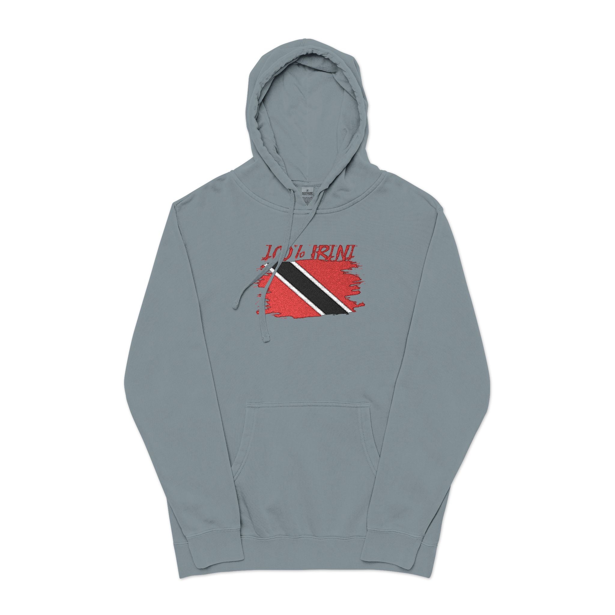 Trinidad Flag Distressed Hoodie — Vintage Pigment-Dyed Pullover