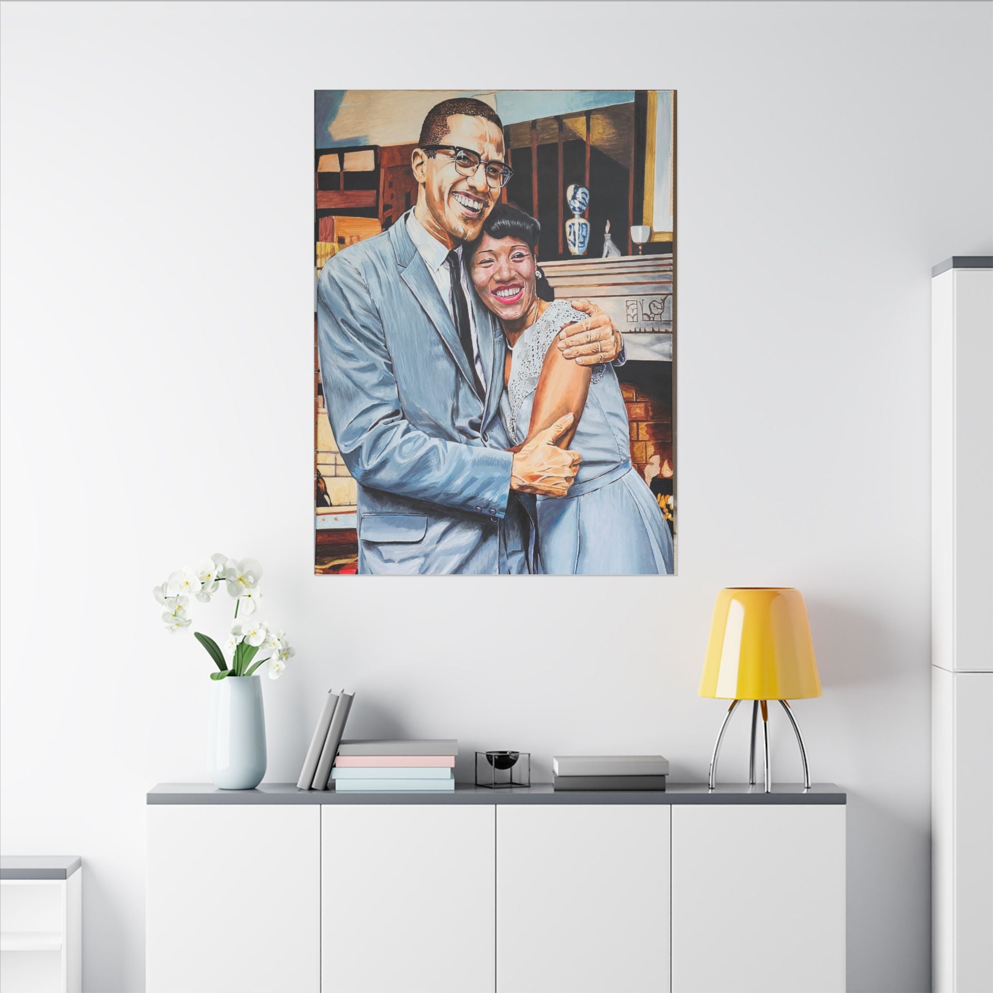 Malcolm X and Betty Shabazz print 36"x48"
